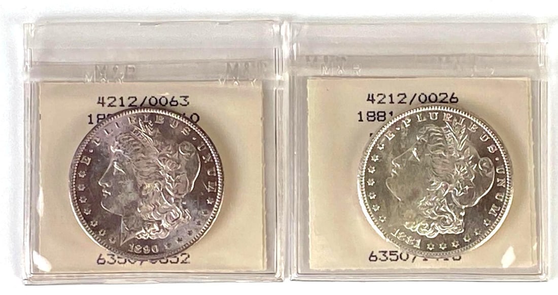 Group of (2) US Morgan Silver Dollars (1 of 3)