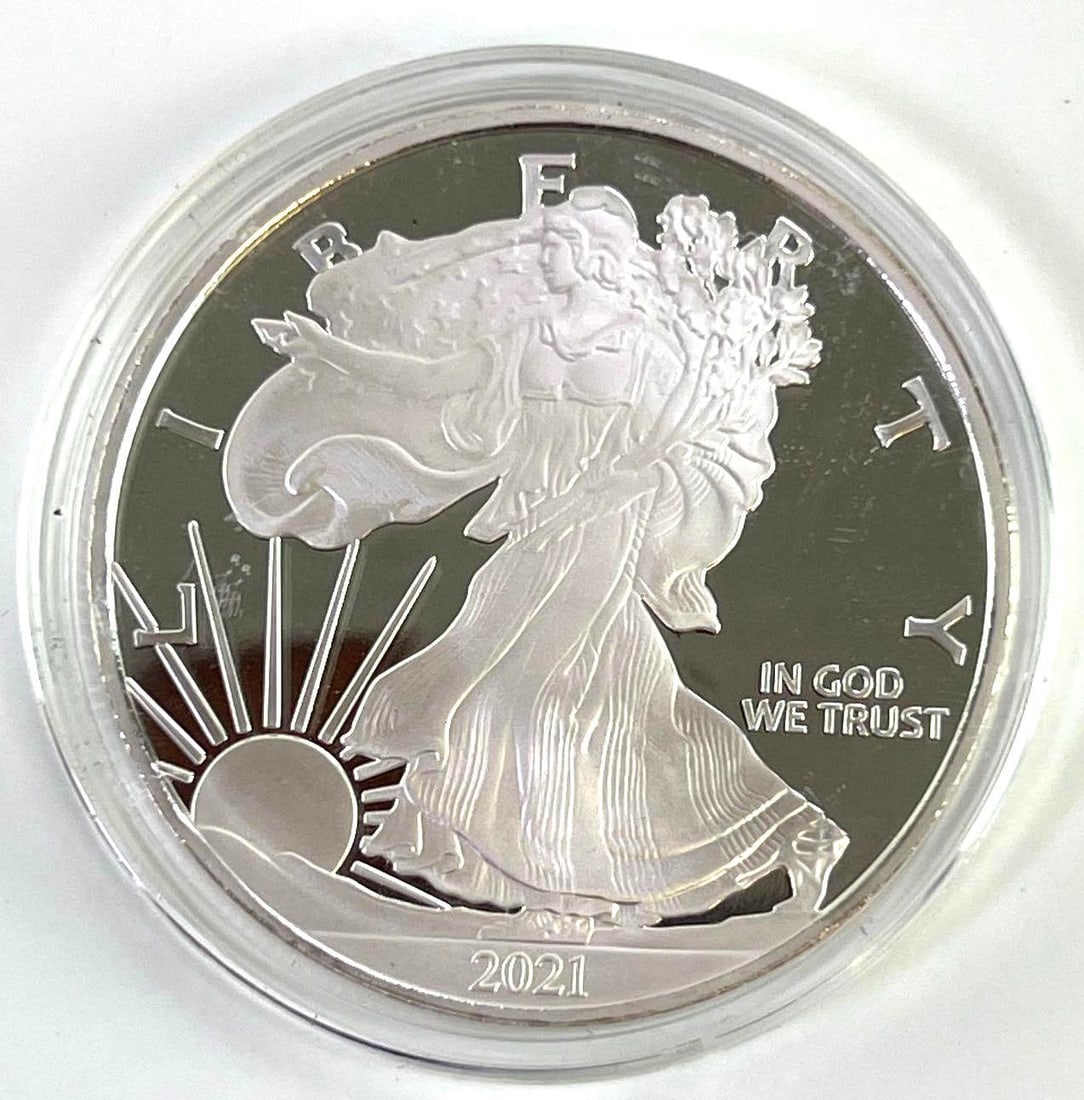 2021 Quarter Troy Pound .999 Fine US Silver American Eagle Proof Like Mirrored Fields (1 of 2)