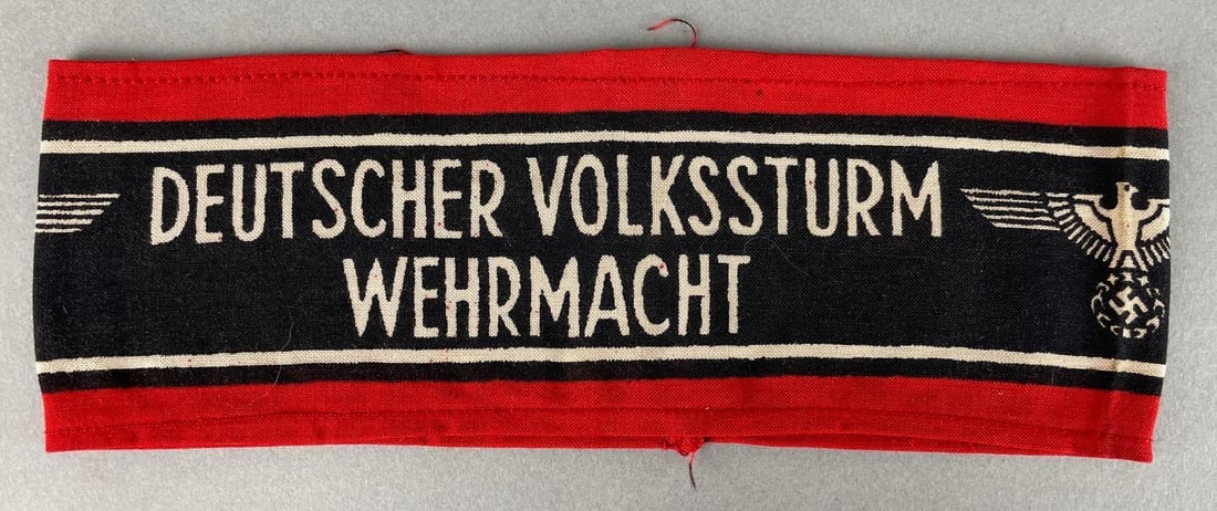 WW2 German Volkssturm Armband: measures 2 3/4 x 7 1/2 inches