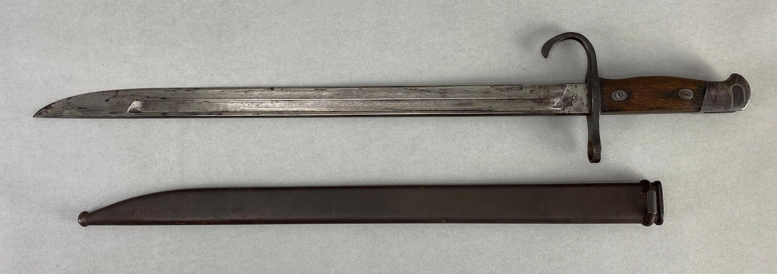 Arisaka Type 30 Bayonet With Scabbard: Measures 20 inches in length with a 15 inch blade