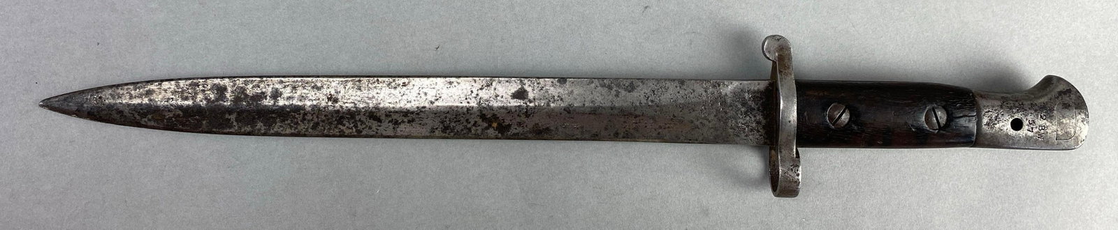 British Enfield Model 1 SMLE Rifle Bayonet: Measures 16 1/2 inches in length with a 11 inch blade