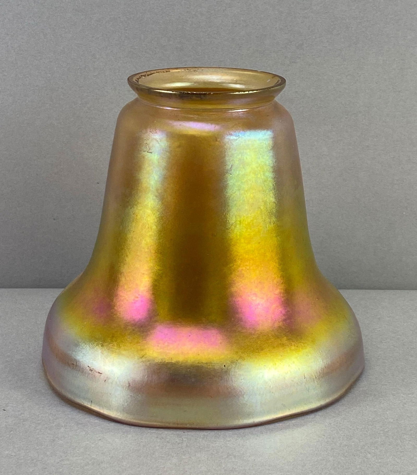 Antique Steuben Gold Favrile Bell Glass Lamp Shade (1 of 5)