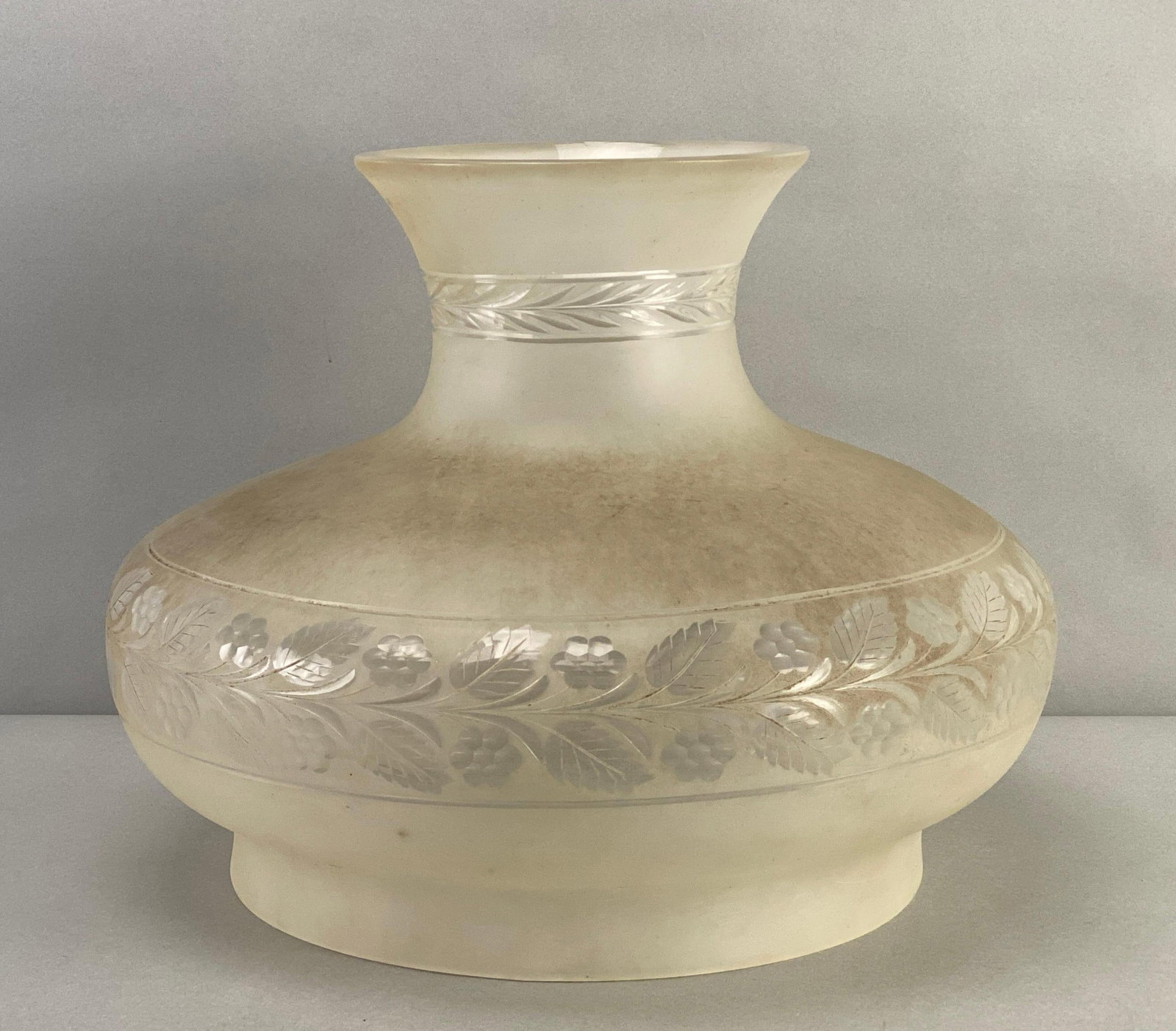 Antique Circa 1800s Cut to Clear Lamp Shade: measures 11 x 14 x 14 inches with a 10 1/2 inch fitting