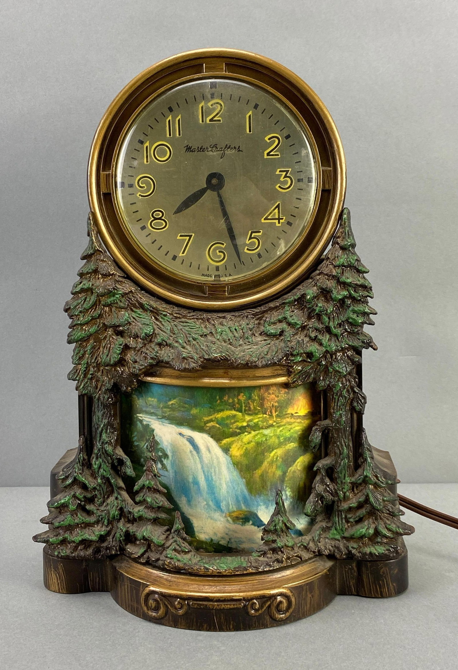 Circa 1920s MasterCrafters Waterfall Light Up Clock (1 of 4)
