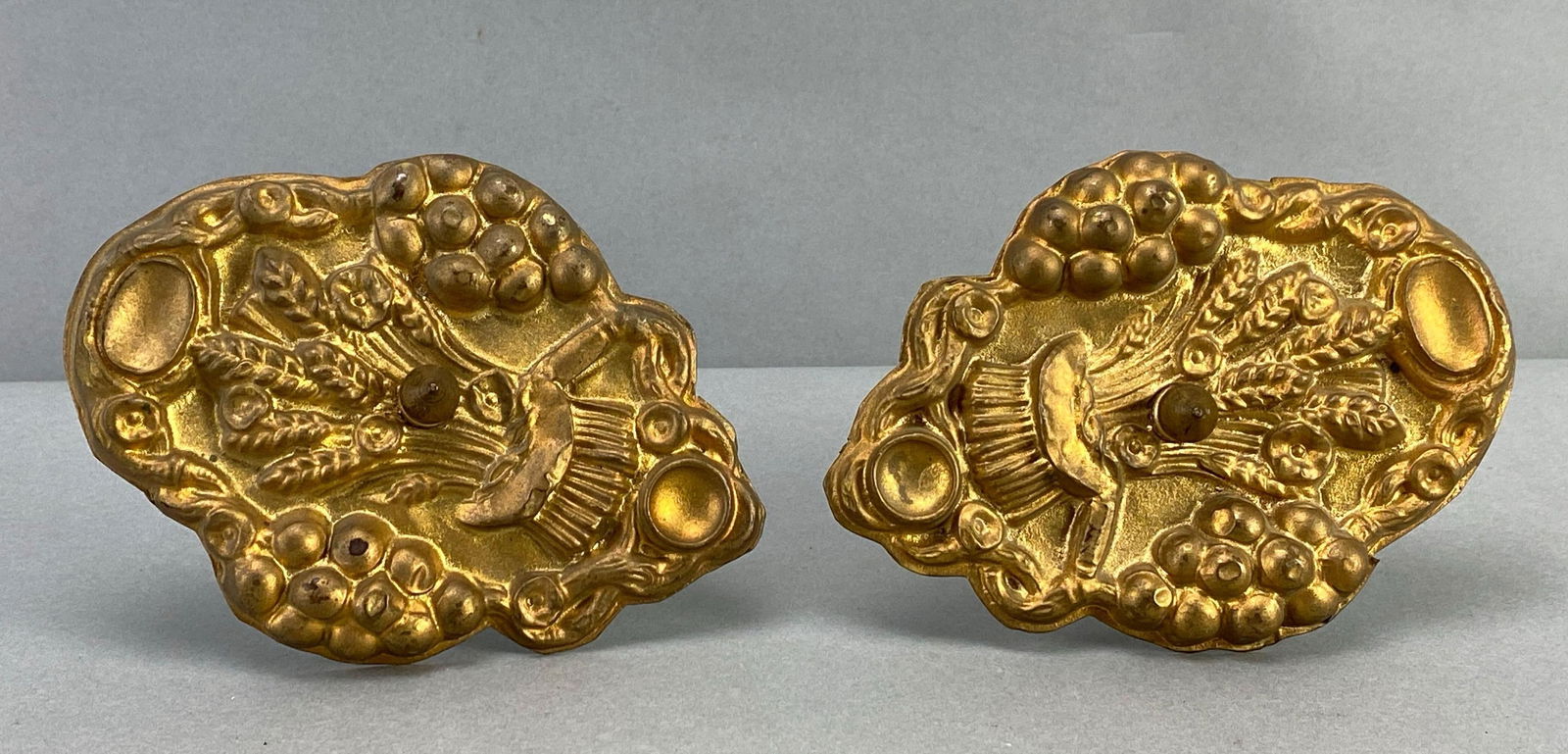 Antique Tin Sconce Light Bulb Shades with Floral Motif (1 of 2)