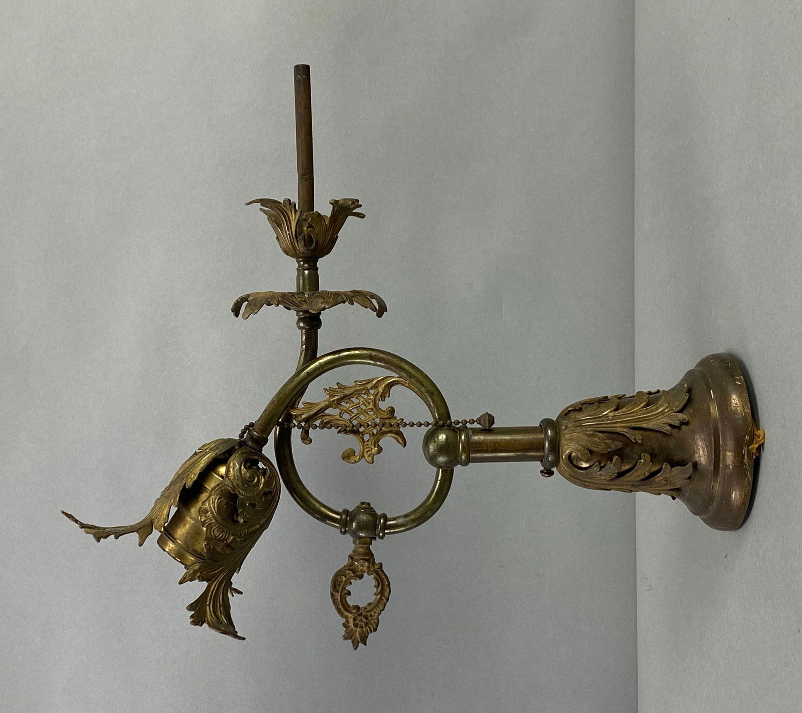 Antique Brass 2 Arm Gas and Electric Wall Sconce (1 of 4)