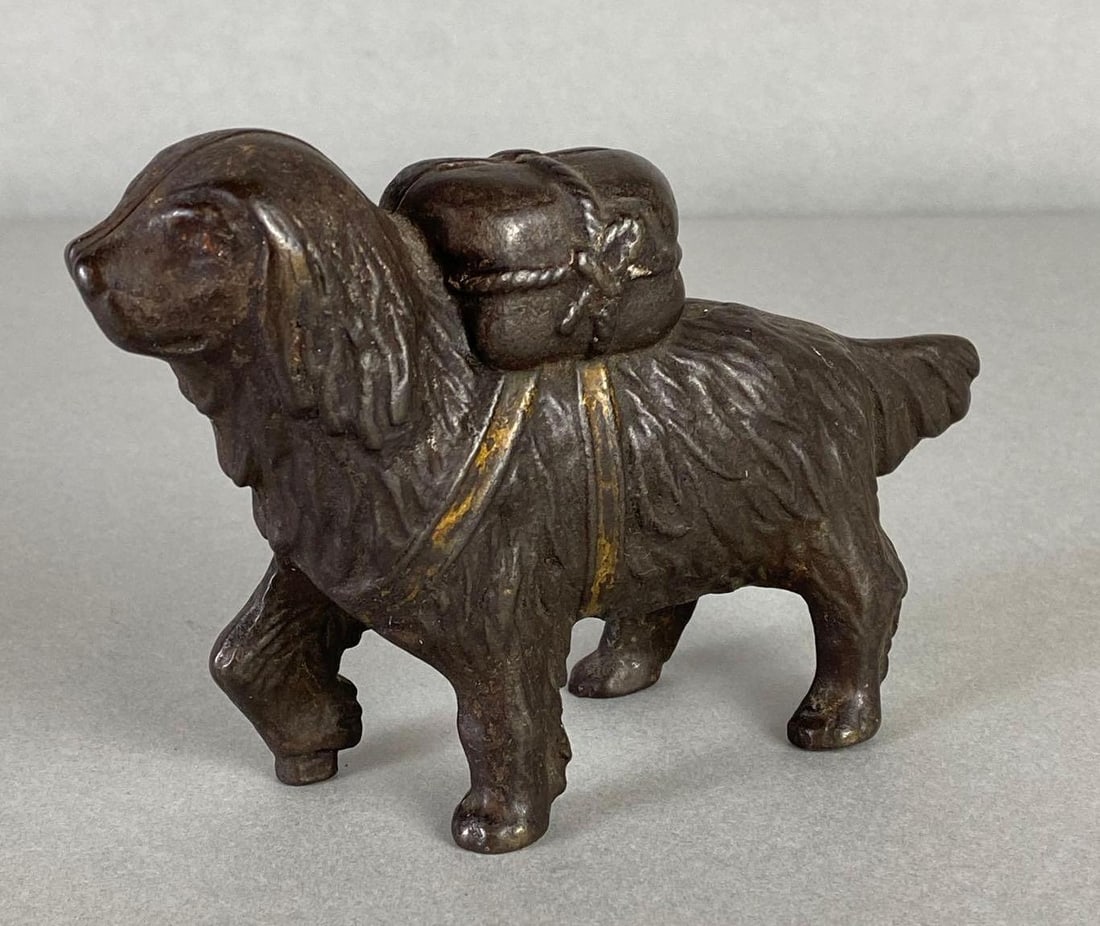 Antique Cast Iron St. Bernard Dog Coin Bank (1 of 6)