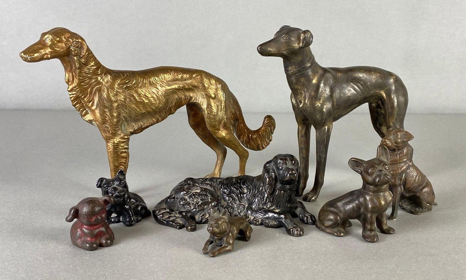 Group of Cast Metal Dog Statues (1 of 3)