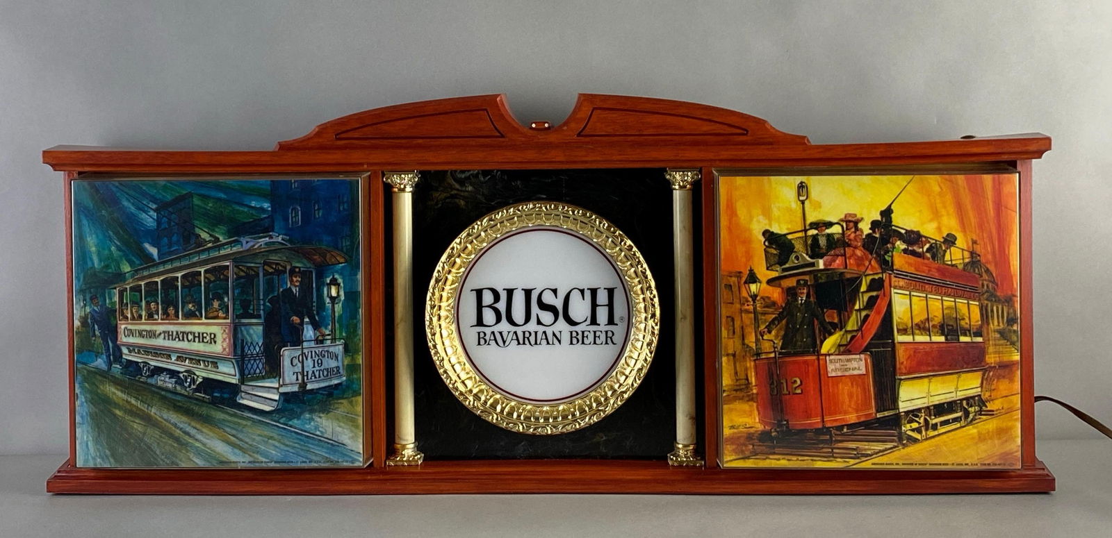 Busch Bavarian Beer Trolley Light Up Advertising Sign (1 of 3)