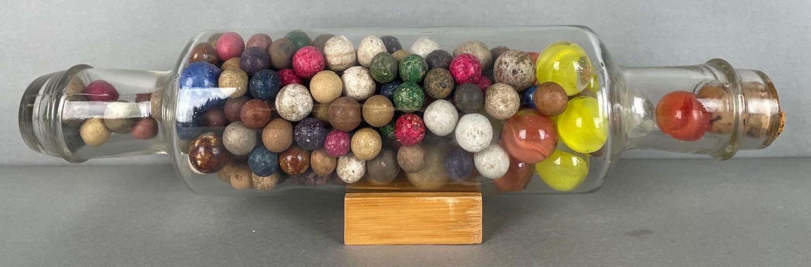 Glass Rolling Pin Full of Marbles (1 of 3)