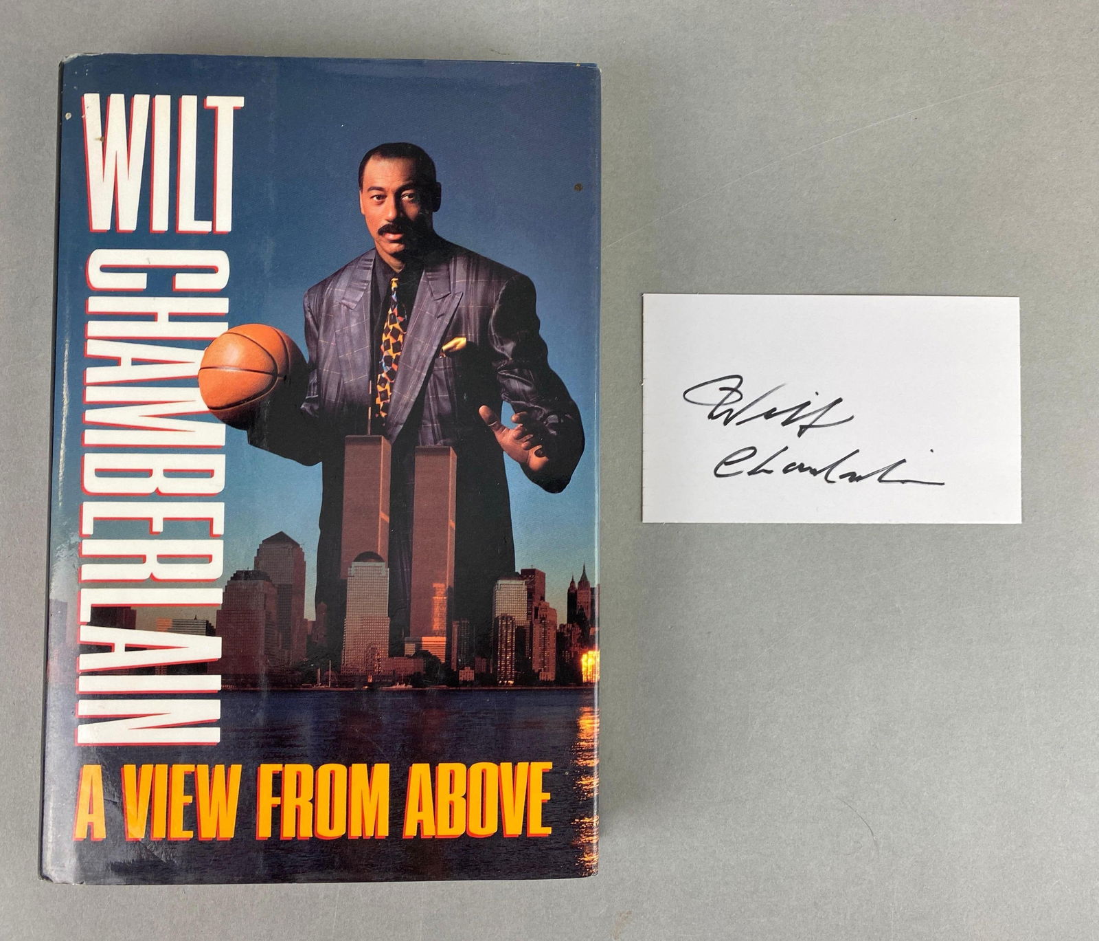 Signed Wilt Chamberlain Cut Signature with Book (1 of 3)
