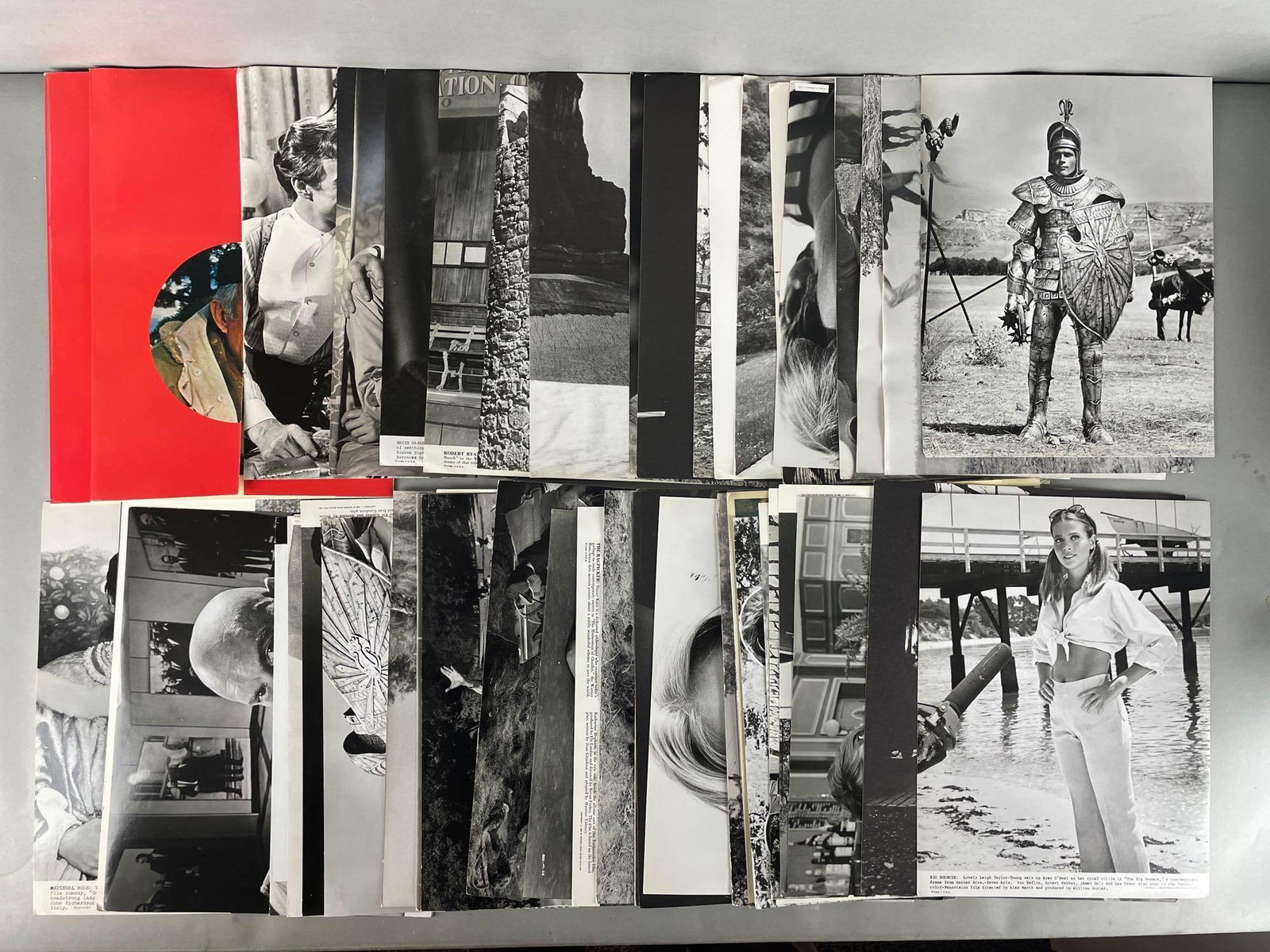 Group of Black White Movie Still Photographs: Unknown Authenticity, Includes Dustin Hoffman, yul brenner, Camelot, and more