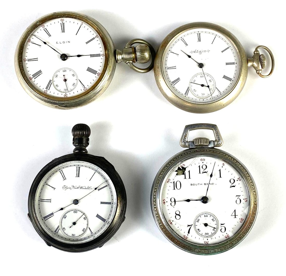 Group of 4 Open-Faced Pocket Watches (1 of 2)