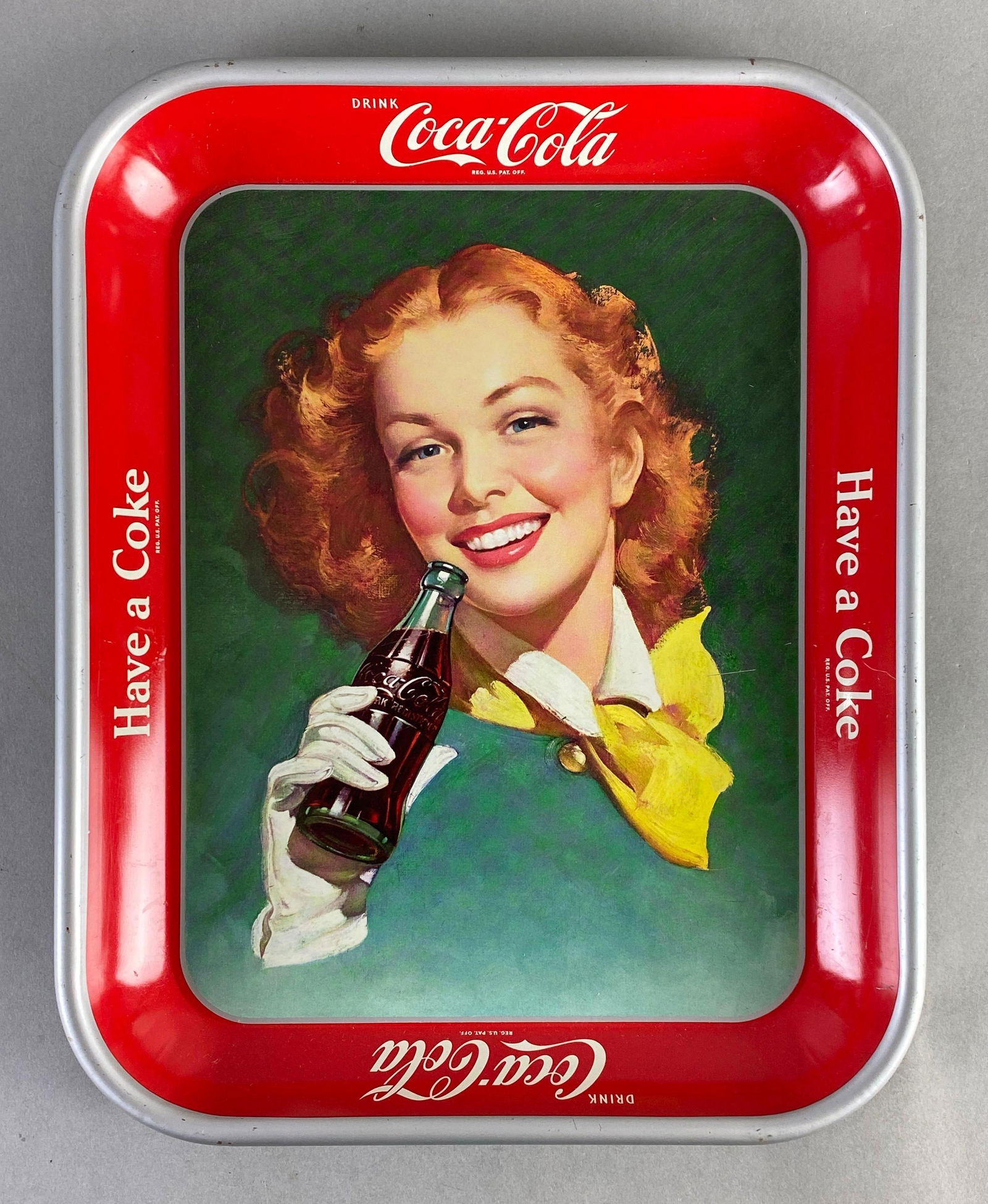 Vintage Have A Coke Coca-Cola Advertising Metal Drink Tray (1 of 2)