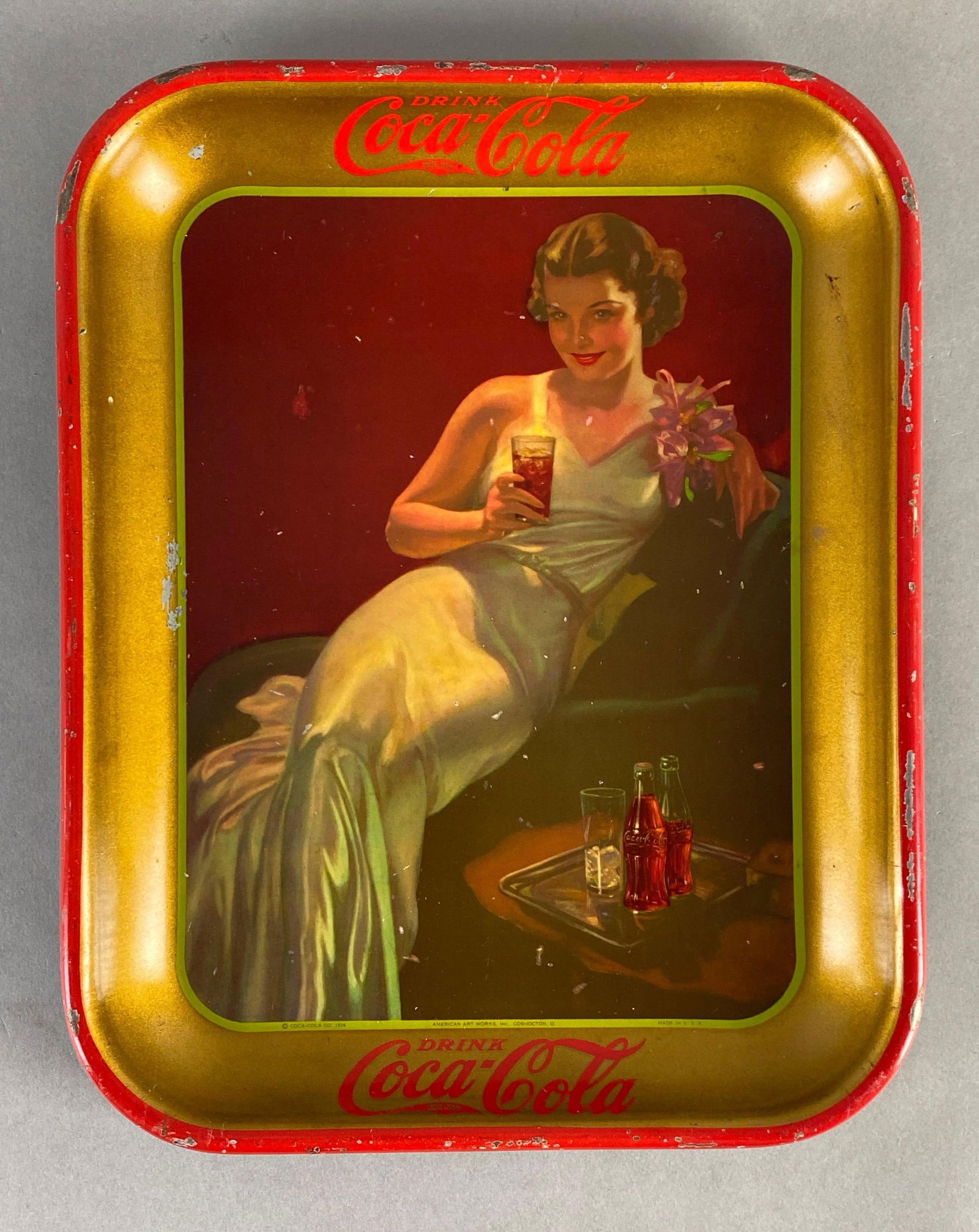 Antique Coca-Cola Advertising Metal Drink Tray (1 of 2)