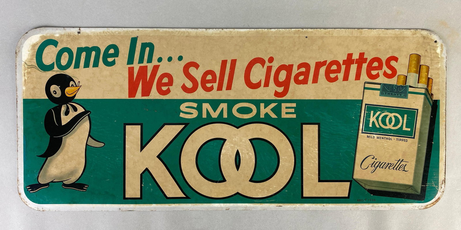 Smoke Kool Cigarettes In-Store Metal Advertising Sign (1 of 2)