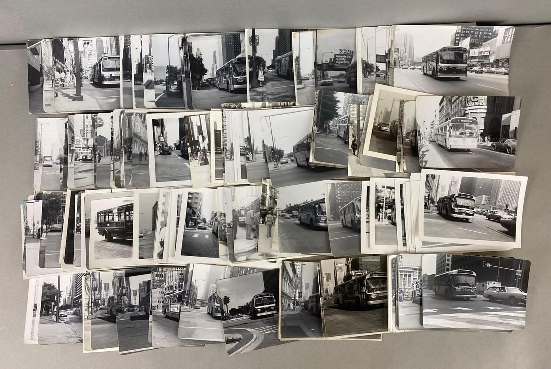 Group of Photographs of Busses: Largest photo measures 2 1/2 x 3 3/4 inches.