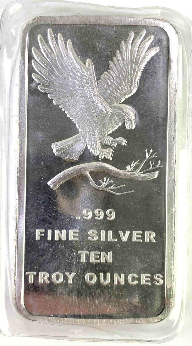 Silvertowne 10 Troy oz .999 Fine Silver Bar (1 of 2)
