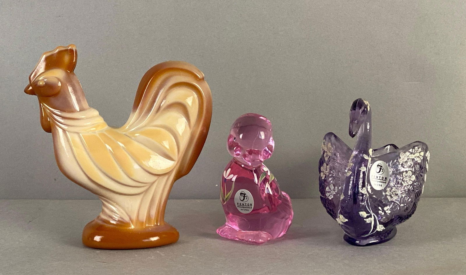 Group of 3 Fenton Figural Art Glass Animals (1 of 4)
