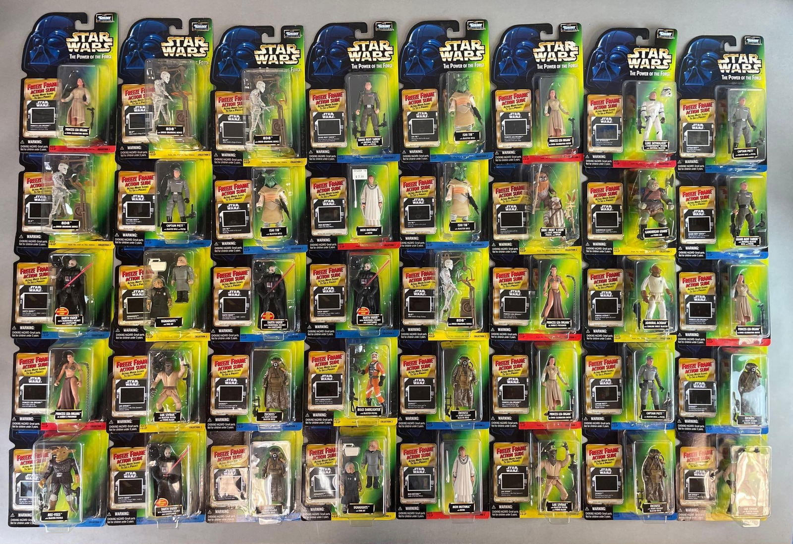 Group of Kenner Star Wars Power of the Force Action Figures: Includes Darth Vader, Princess Leia, 8D8, and more