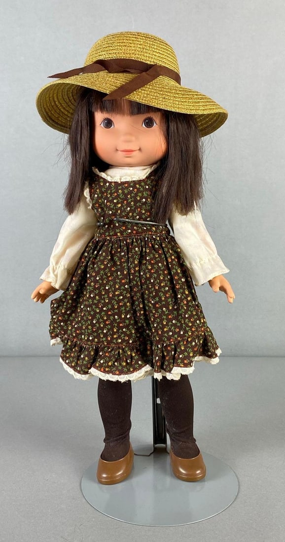 1978 Fisher-Price Toys Vinyl Doll: 16 1/2 inches tall, In original outfit, Doll stand not included.