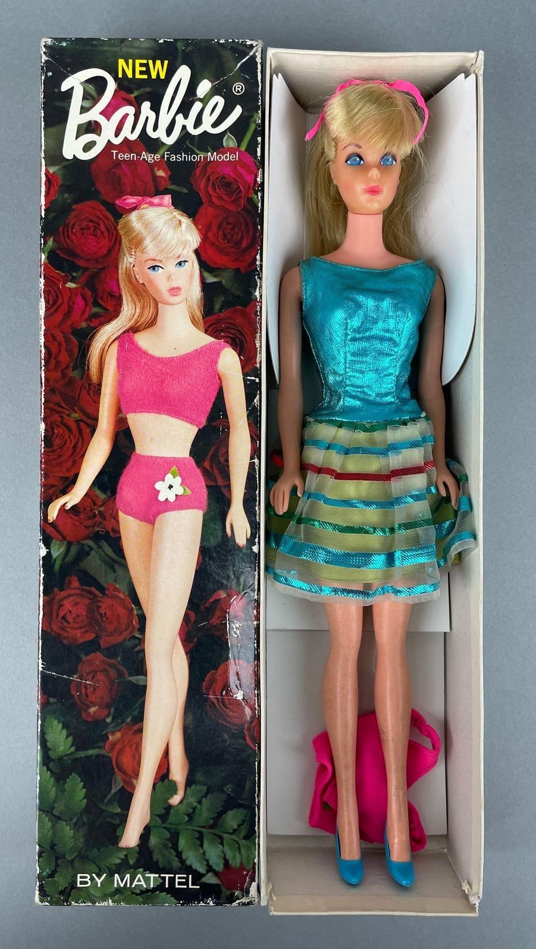 Vintage Mattel Barbie Fashion Doll: Stock no. 1190. Original box, swimsuit, 11 1/2 inch doll