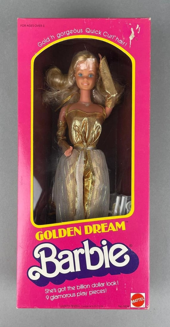 Mattel Barbie Golden Dream Fashion Doll: 1980 original packaging, 11 1/2 inch doll