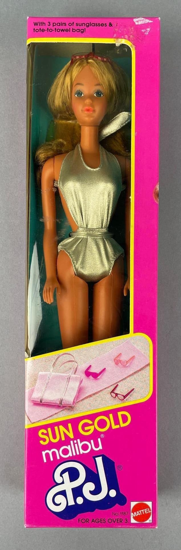 Mattel Sun Gold Malibu P.J. Fashion Doll: 1983 original packaging, 11 1/2 inch doll