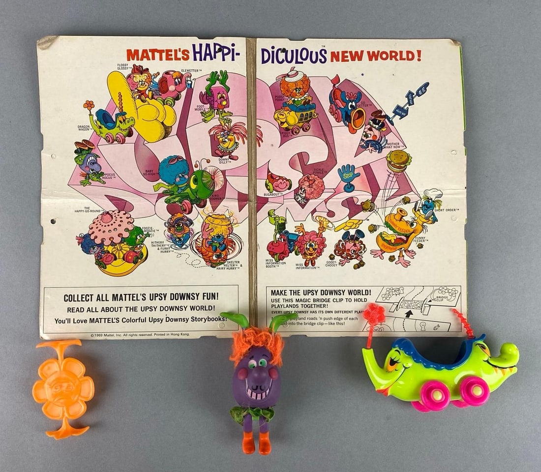 Mattel’s Happi-Diculous New World: Game completion unknown. Largest item measures 8 1/4 x 11 1/2 inches.
