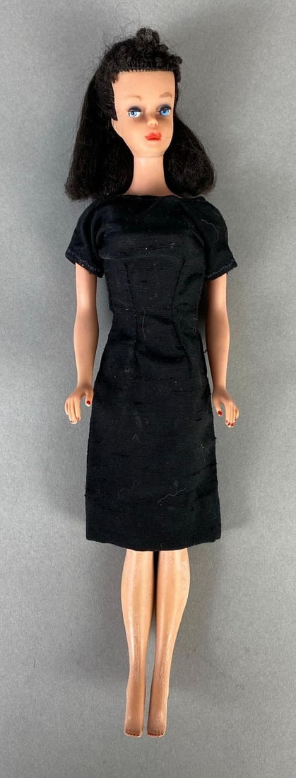 Vintage Mattel Barbie No. 4 Brunette Ponytail Fashion Doll: Small spot on back, Some discoloration on legs, Doll 11 1/2 inches tall.