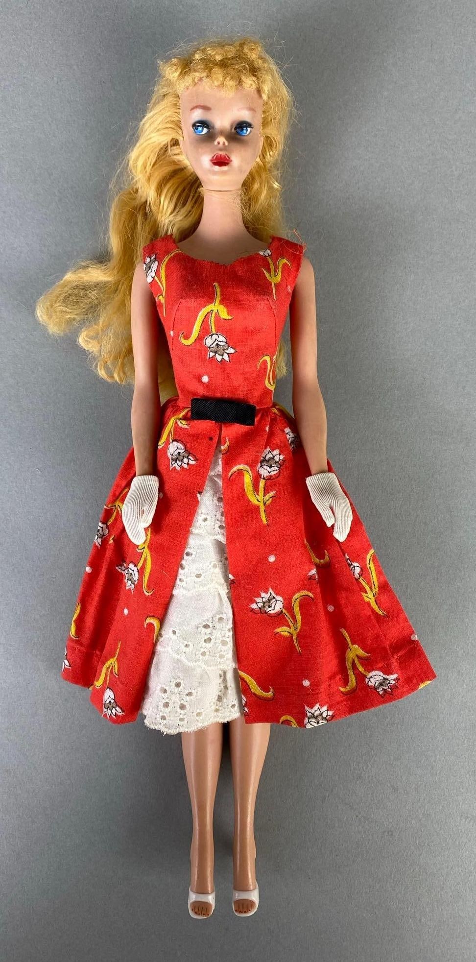 Vintage Mattel Barbie No. 4 Blonde Fashion Doll: With shoes and gloves, Doll 11 1/2 inches tall.