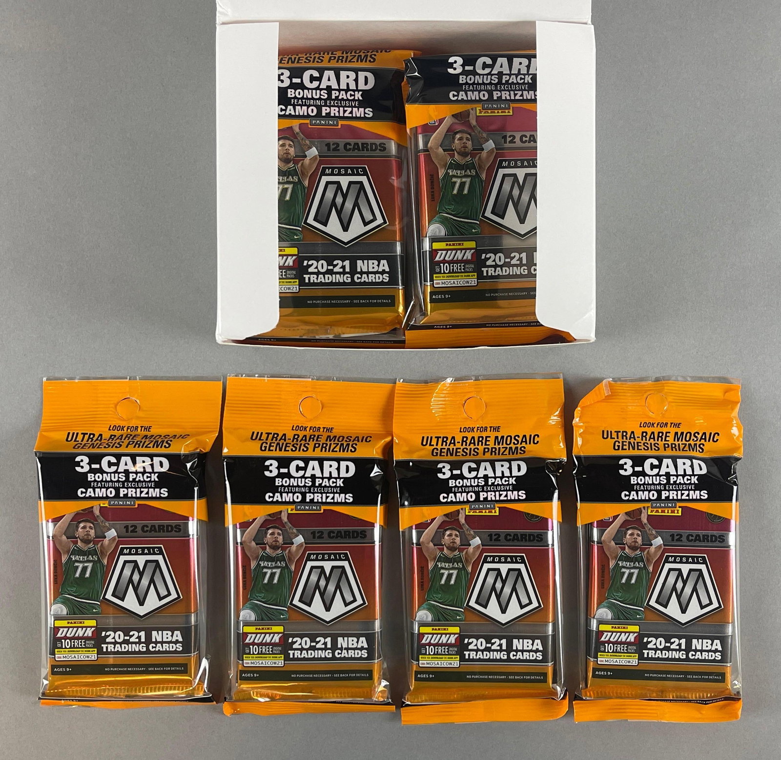 2020 - 21 Panini Mosaic Blaster Box: 2020 - 21 Panini Mosaic Blaster Box, 12 packs per box, 15 cards per pack