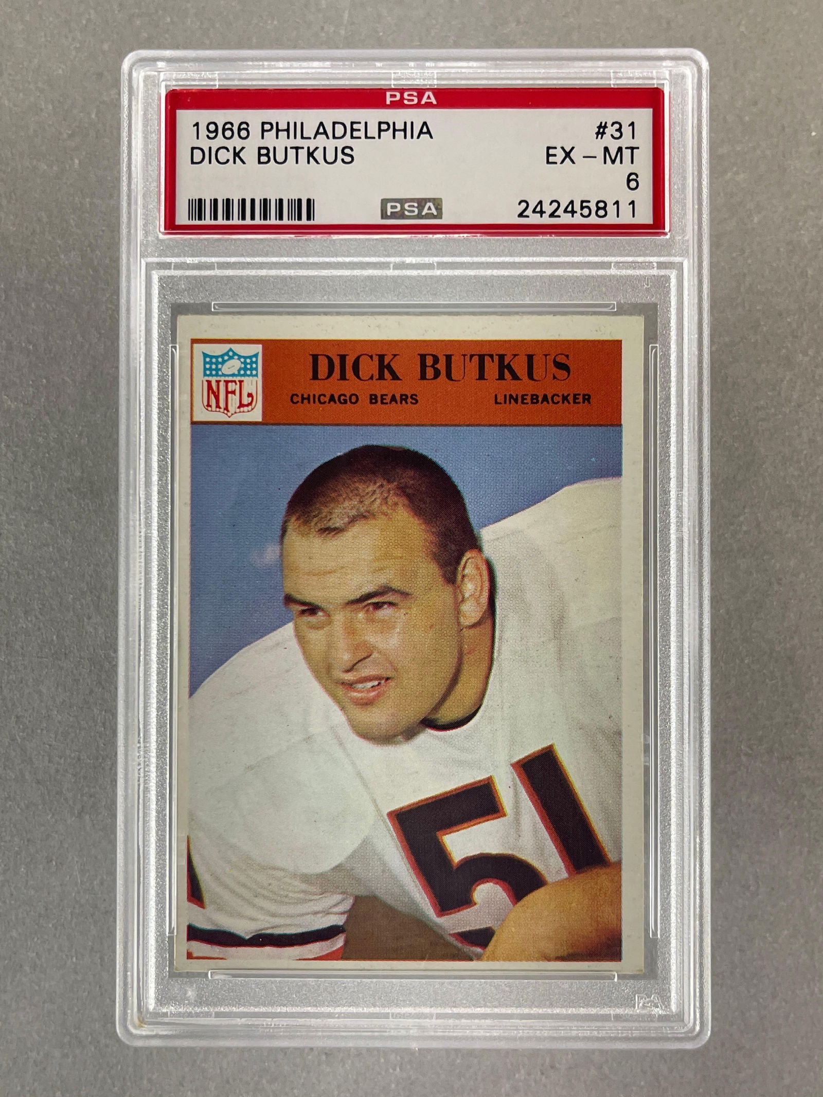 1966 Philadelphia Dick Butkus #31 PSA 6 Rookie (1 of 2)