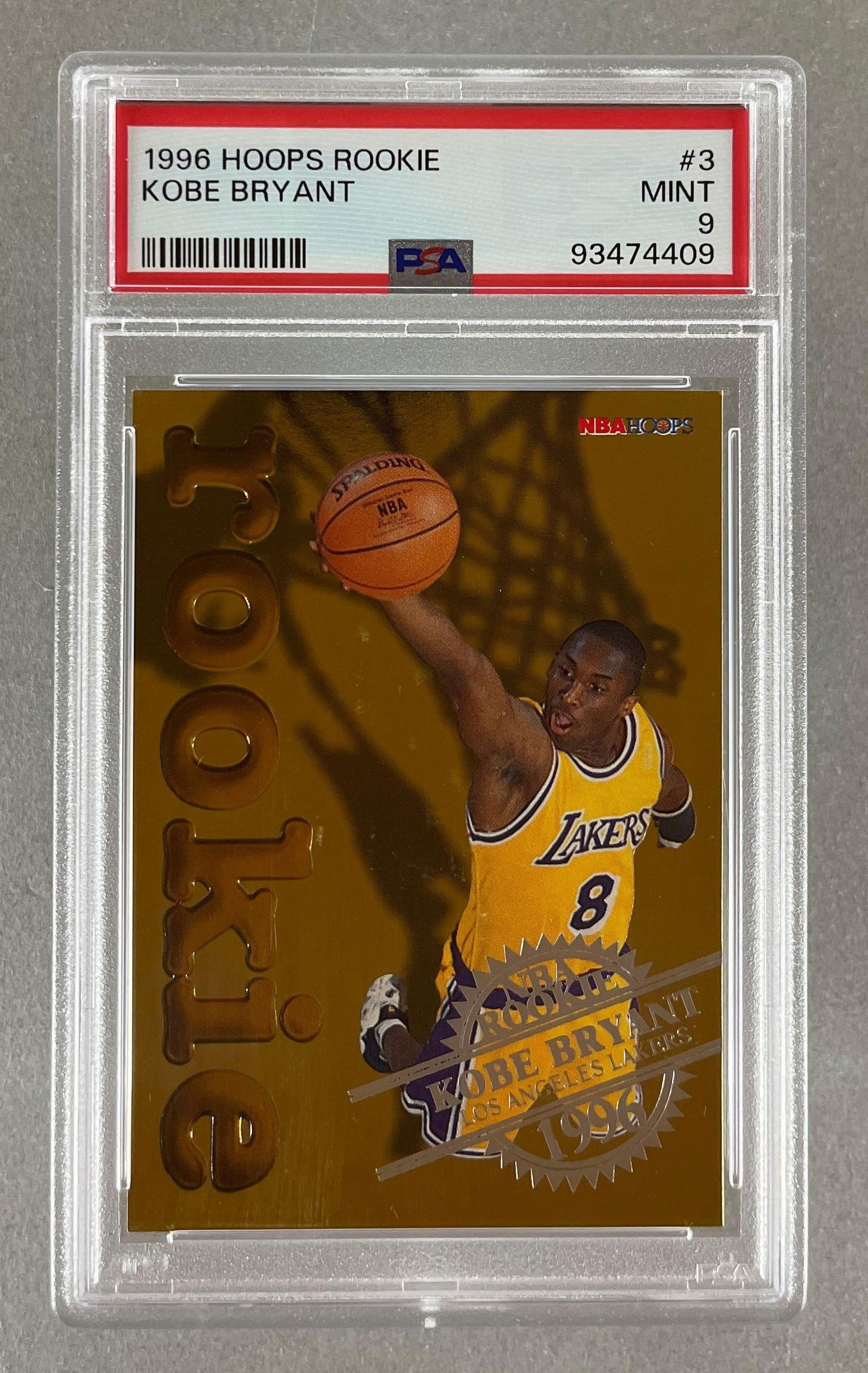 1996 Hoops Rookie Kobe Bryant #3 PSA 9 (1 of 2)
