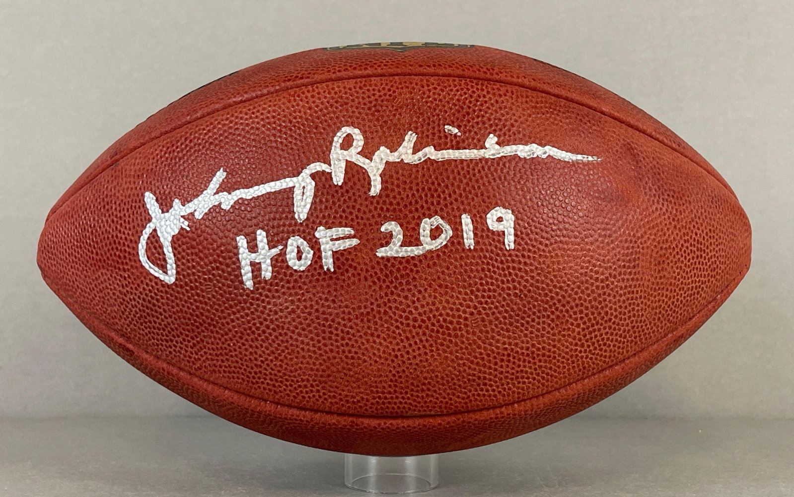 Johnny Robinson Signed Official NFL The Duke Football with Inscription: Autographed Johnny Robinson HOF 2019, We guarantee this to pass a 3rd party authentication, Case included