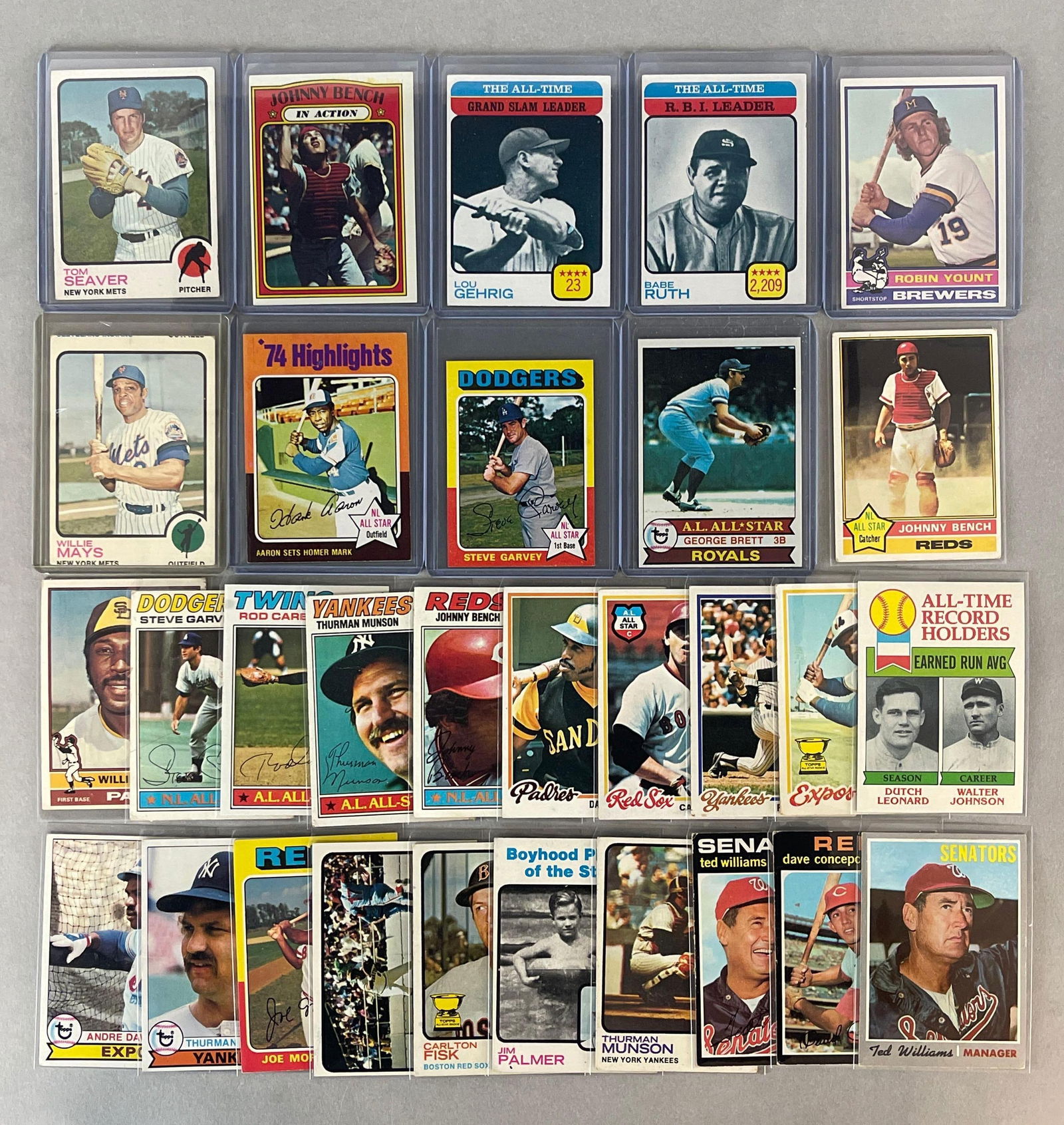 30 - 1970s Topps Baseball HOF and Star Cards (1 of 2)