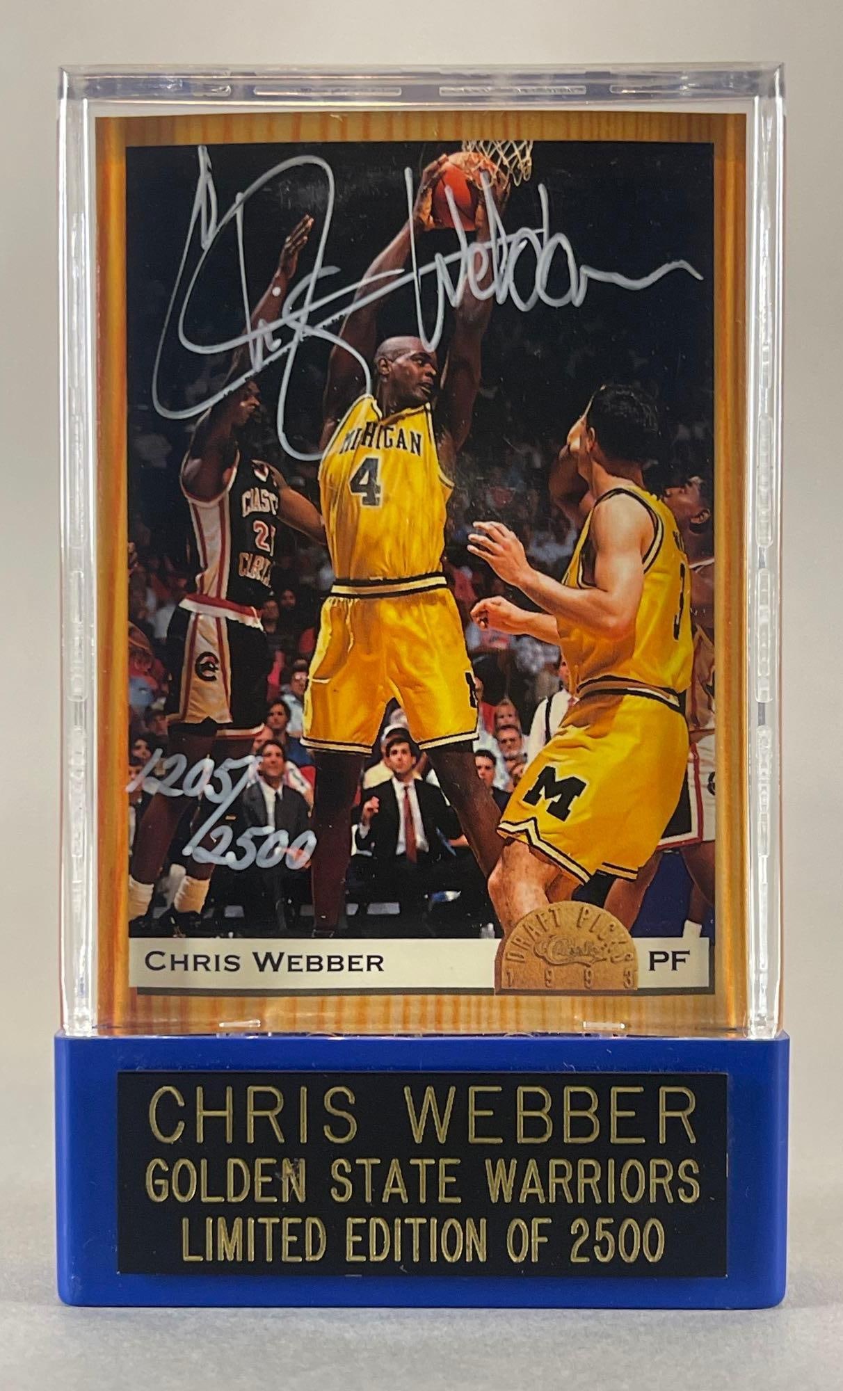 1993 Classic Draft Picks Promo Chris Weber Signed Card with COA 1205/2500 (1 of 3)