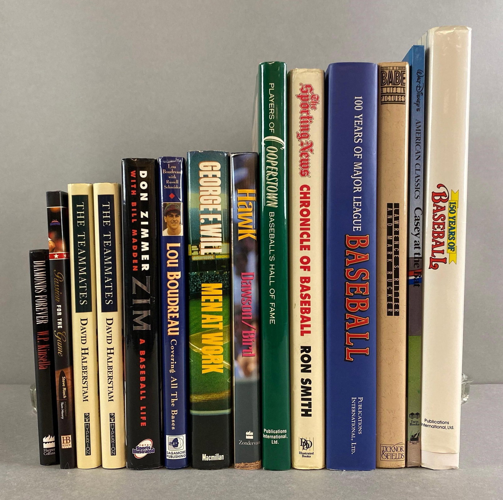 Group of 14 Baseball Books: Includes Covering All The Bases Lou Boudreau, A Baseball Life Don Zimmer, 150 Years of Baseball, Disney?s American Classic Casey at The Bat, and Much More