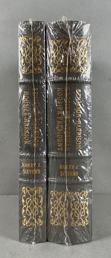 Group of 2 Benjamin Harrison Easton Press Books: Sealed, harry j sievers, includes Hoosier warrior, Hoosier statesman Hoosier president, gilded edges
