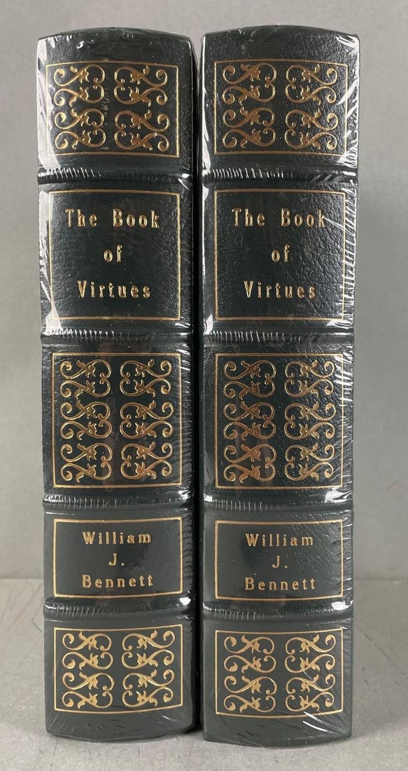 Group of 2 The Book of Virtues Easton Press Book: Sealed, William J Bennett, gilded edges