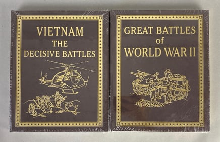 Set of 2 US Military Battles Easton Press Books