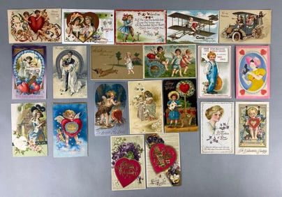 Postcard - 20 Embossed Valentines