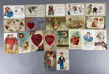 Postcard - 20 Embossed Valentines