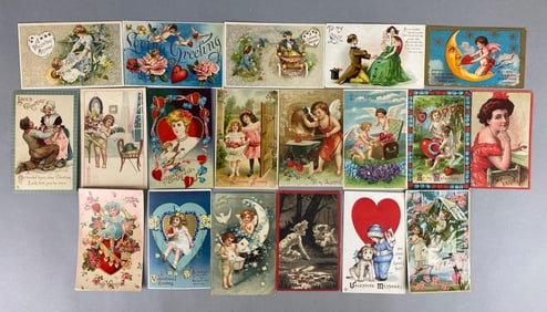 Postcard - 19 Embossed Valentines