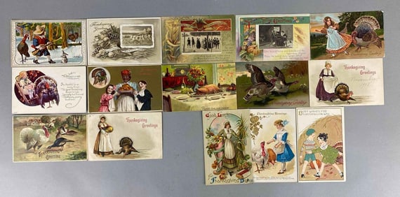 Postcard - 25 Embossed Thanksgiving