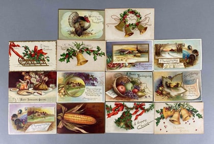 Postcard - 23 Embossed Holiday