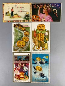 Postcard - 6 Embossed Halloween