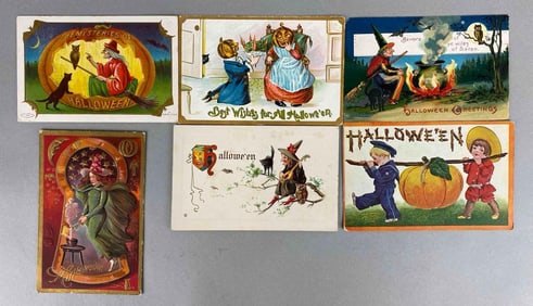Postcard - 6 Embossed Halloween