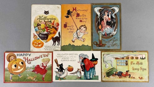 Postcard - 6 Embossed Halloween