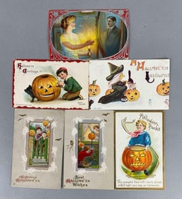 Postcard - 6 Embossed Halloween